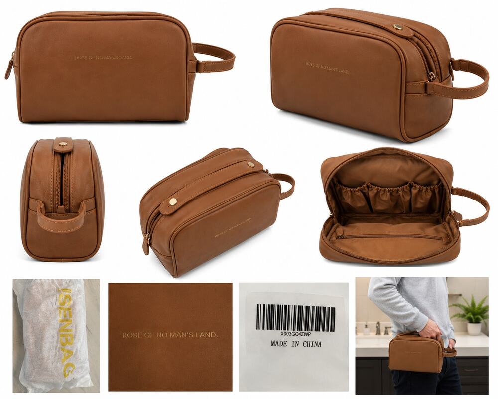 Brown Travel Shaving Bag / Toiletry Organizer – New